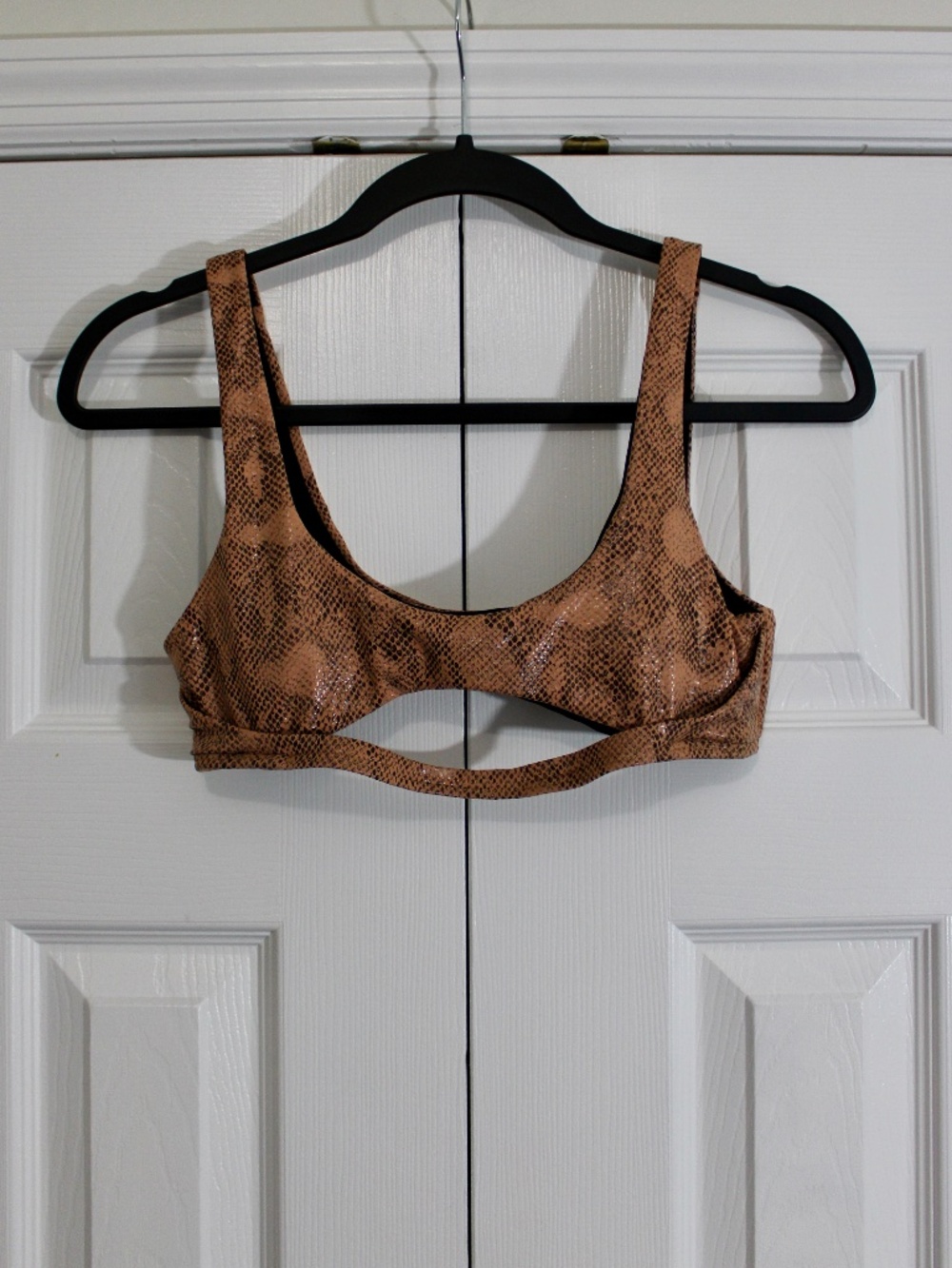 Damsel Snakeskin Print Cutout Bikini Top Size Medium
